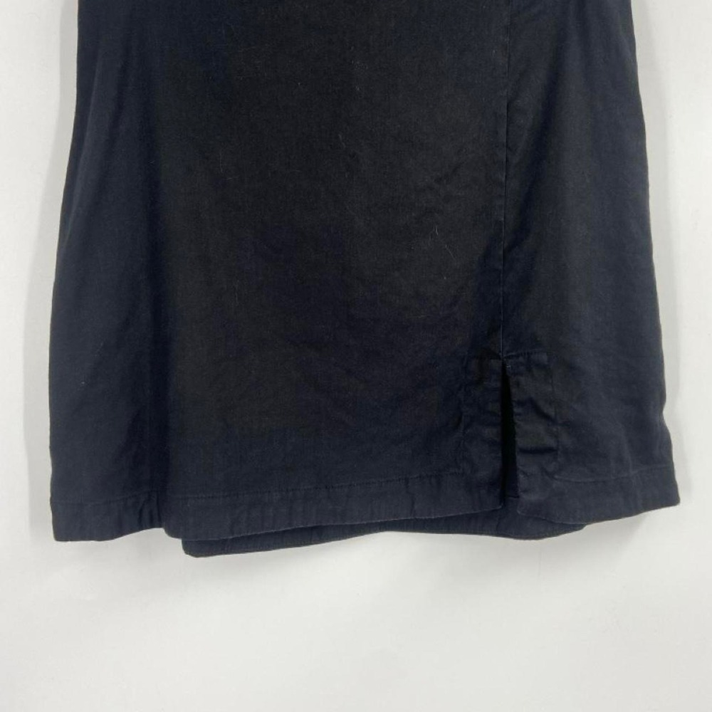 Maeve black linen blend mini skirt with side slit Size L